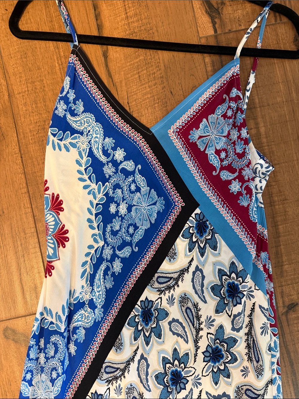 LOFT Americana Patchwork Midi slip Dress Sz 2 - Picture 2 of 5